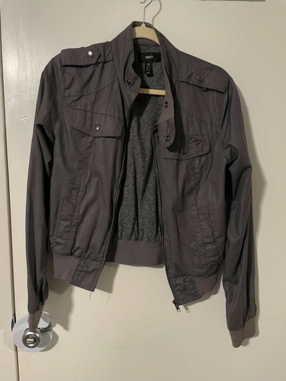 Obey Women’s Gray Member’s Jacket Medium
